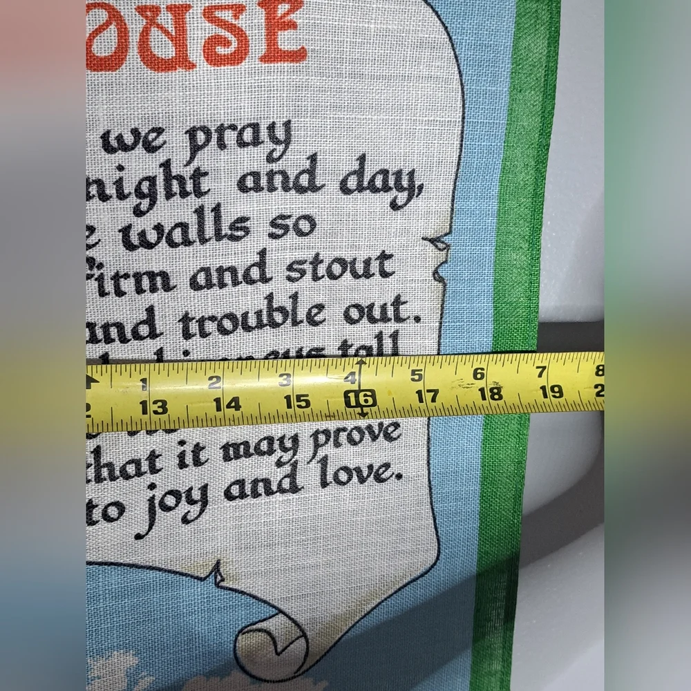 Vintage Irish Linen 'Bless This House by Helen Taylor